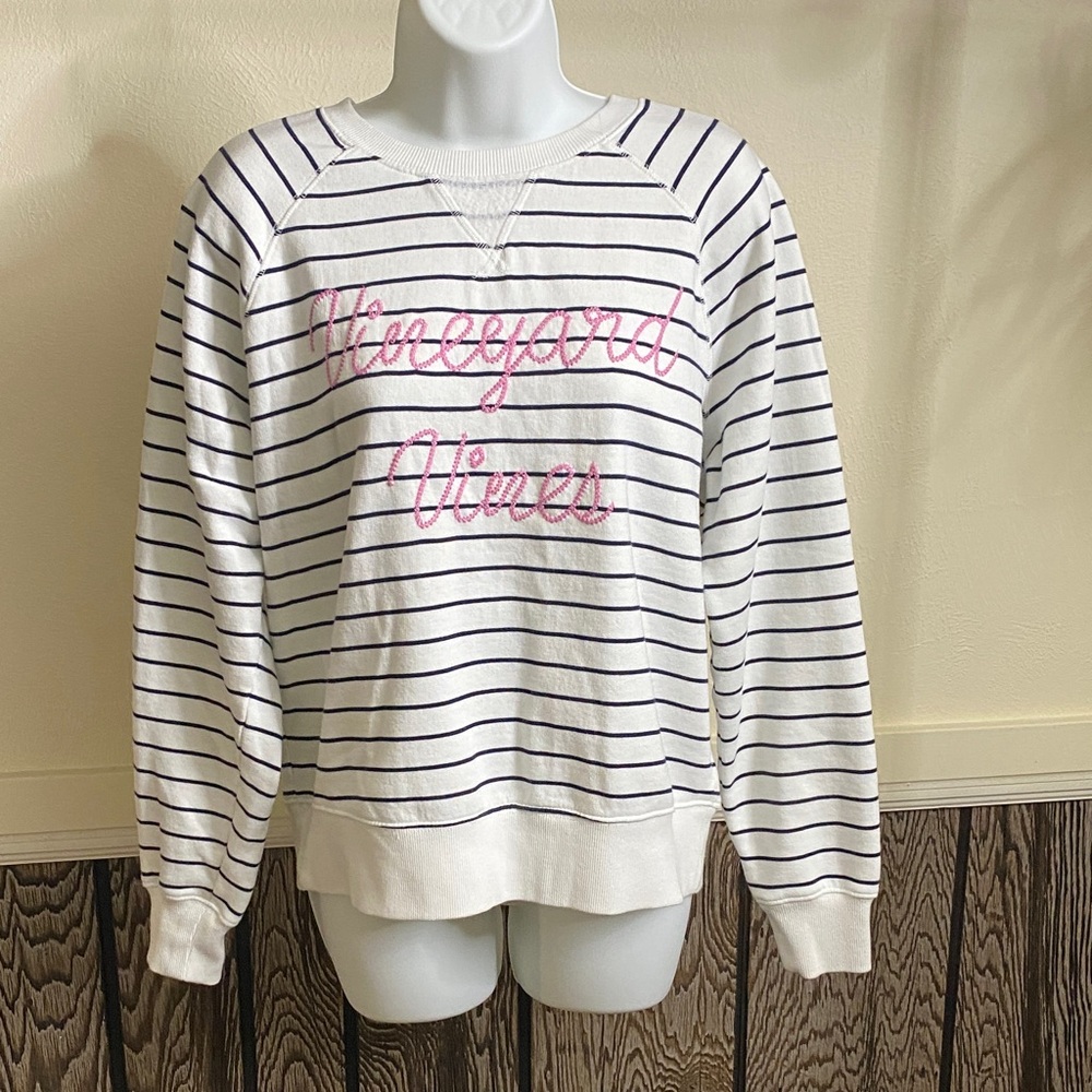 Vineyard Vines Women's Navy Striped Sweater